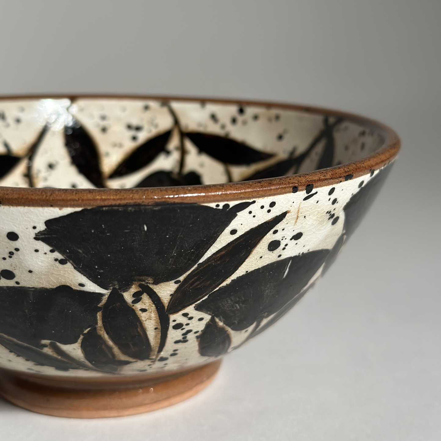 Egyptian Lotus Flowers Bowl - Black