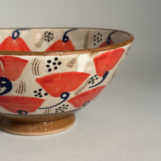 Egyptian Lotus Flowers Bowl - Orange