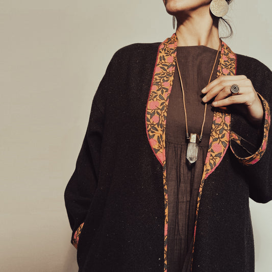 Hayat Wool Coat with Embroidery