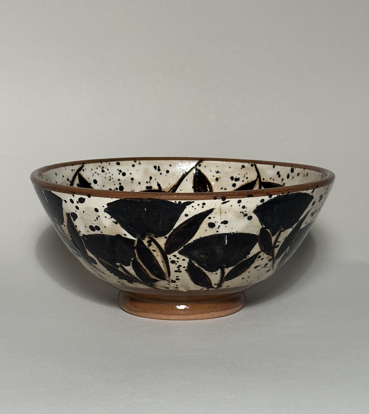 Egyptian Lotus Flowers Bowl - Black